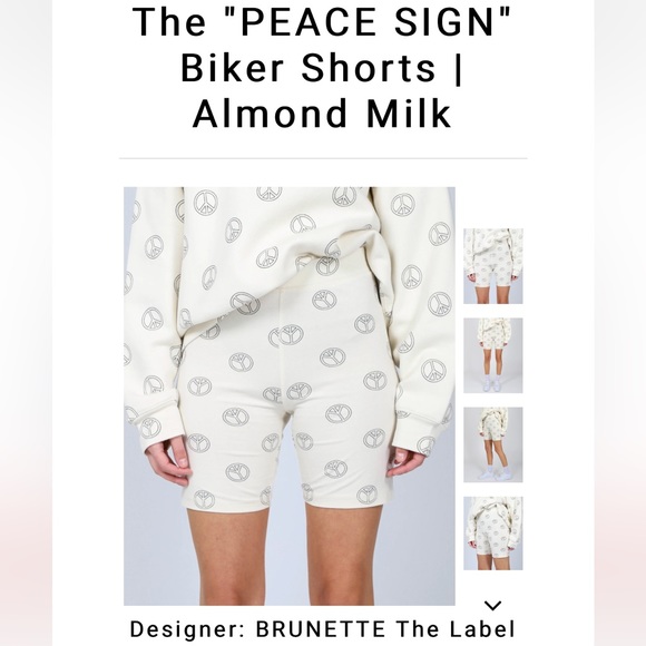 Brand New Brunette The Label Peace Biker Short - Picture 1 of 4